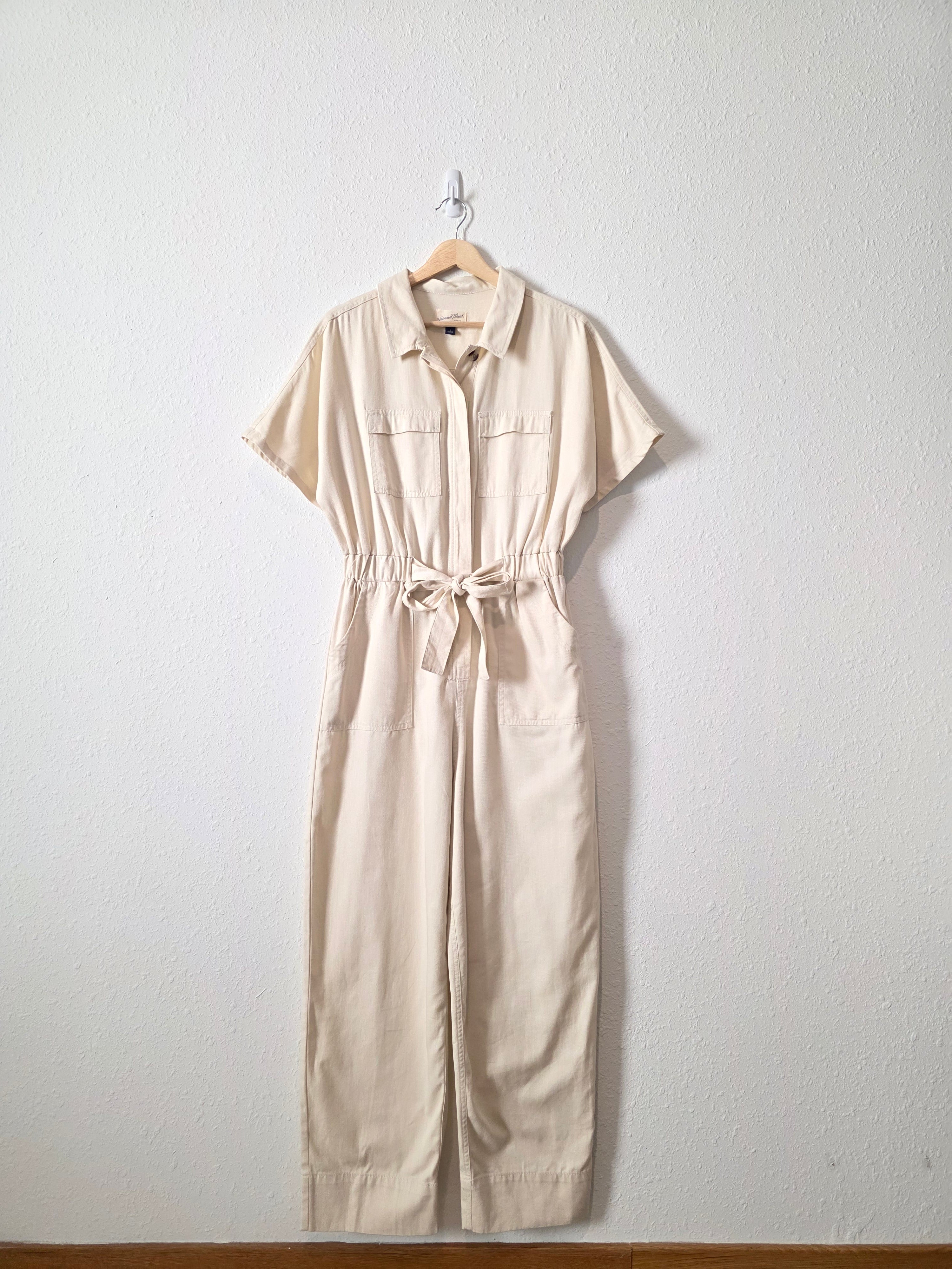 Cream Straight Cotton Jumpsuit (6)