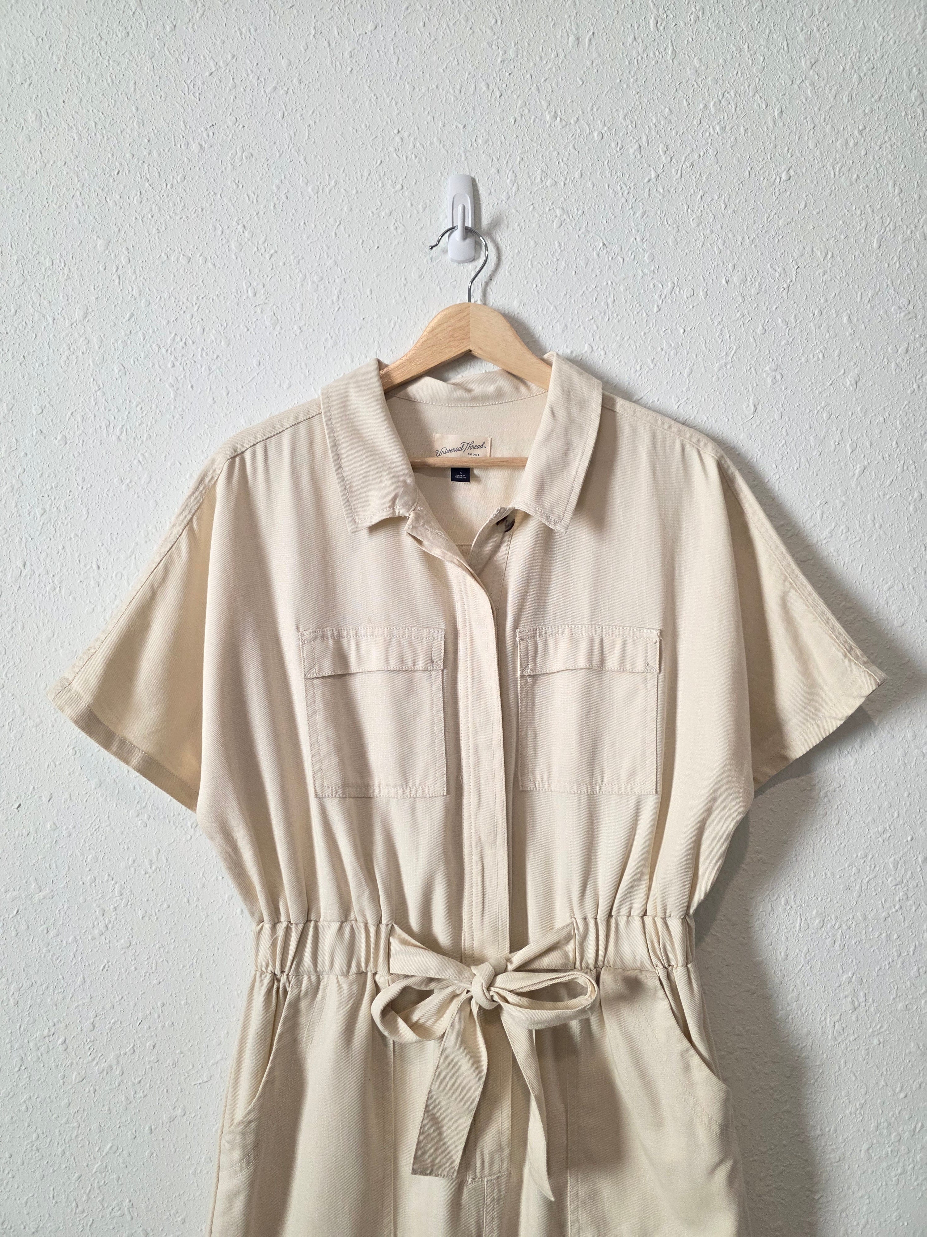 Cream Straight Cotton Jumpsuit (6)