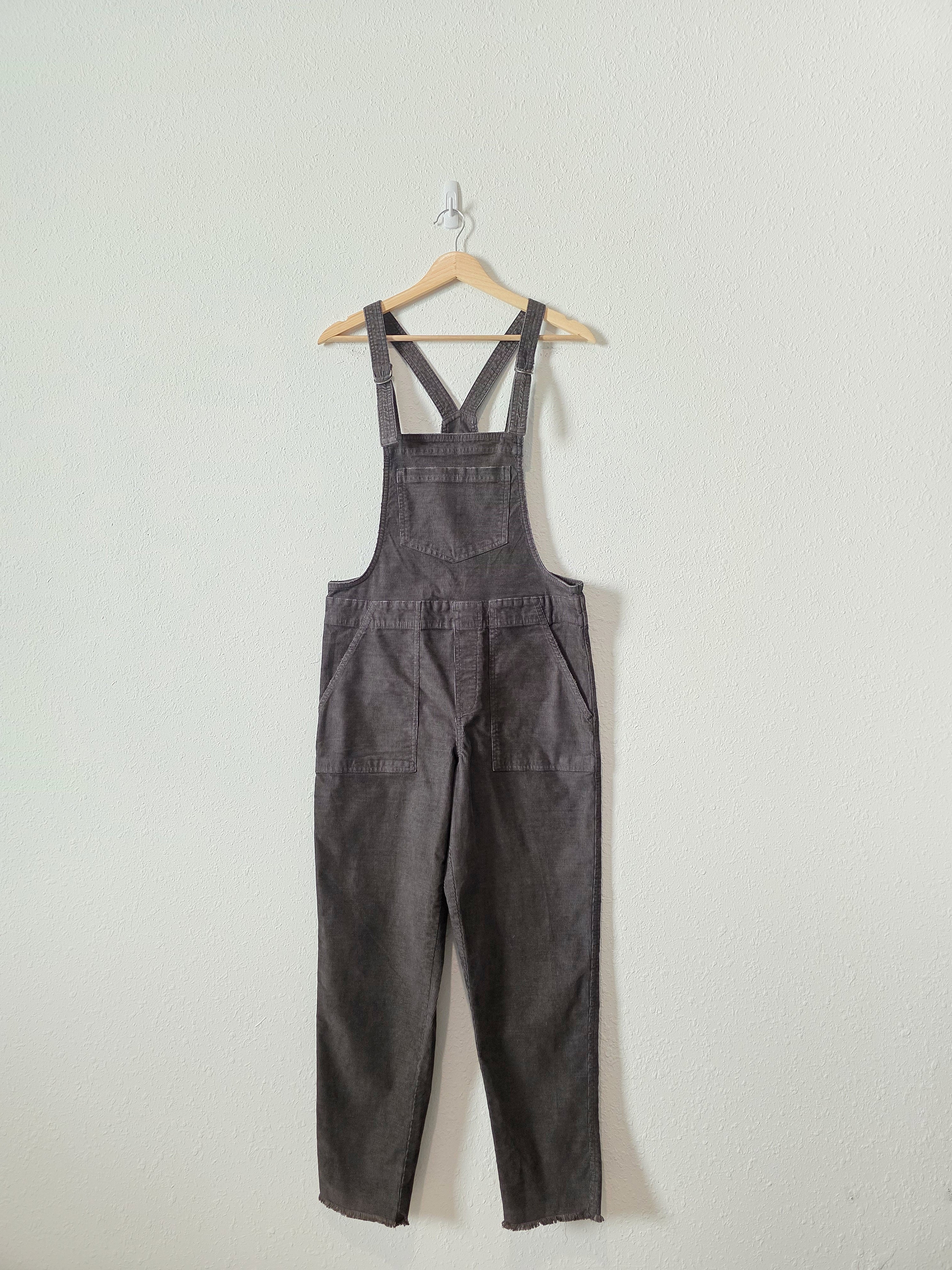 Aerie Gray Corduroy Overalls (XS)