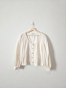 Madewell Cord Puff Sleeve Top (M)