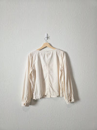 Madewell Cord Puff Sleeve Top (M)
