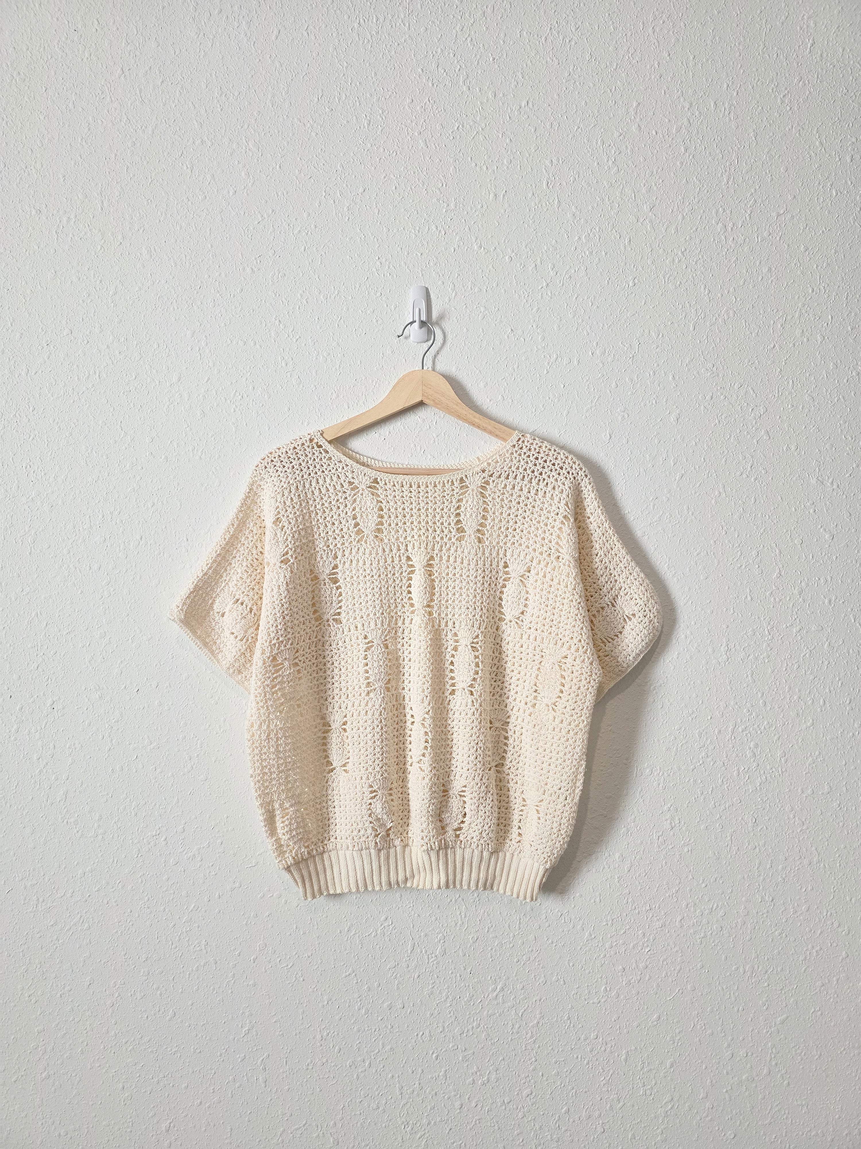 Vintage Crochet Knit Top (M/L)