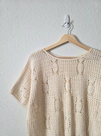Vintage Crochet Knit Top (M/L)