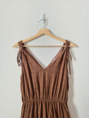 Lush Brown Tiered Midi Dress (S)