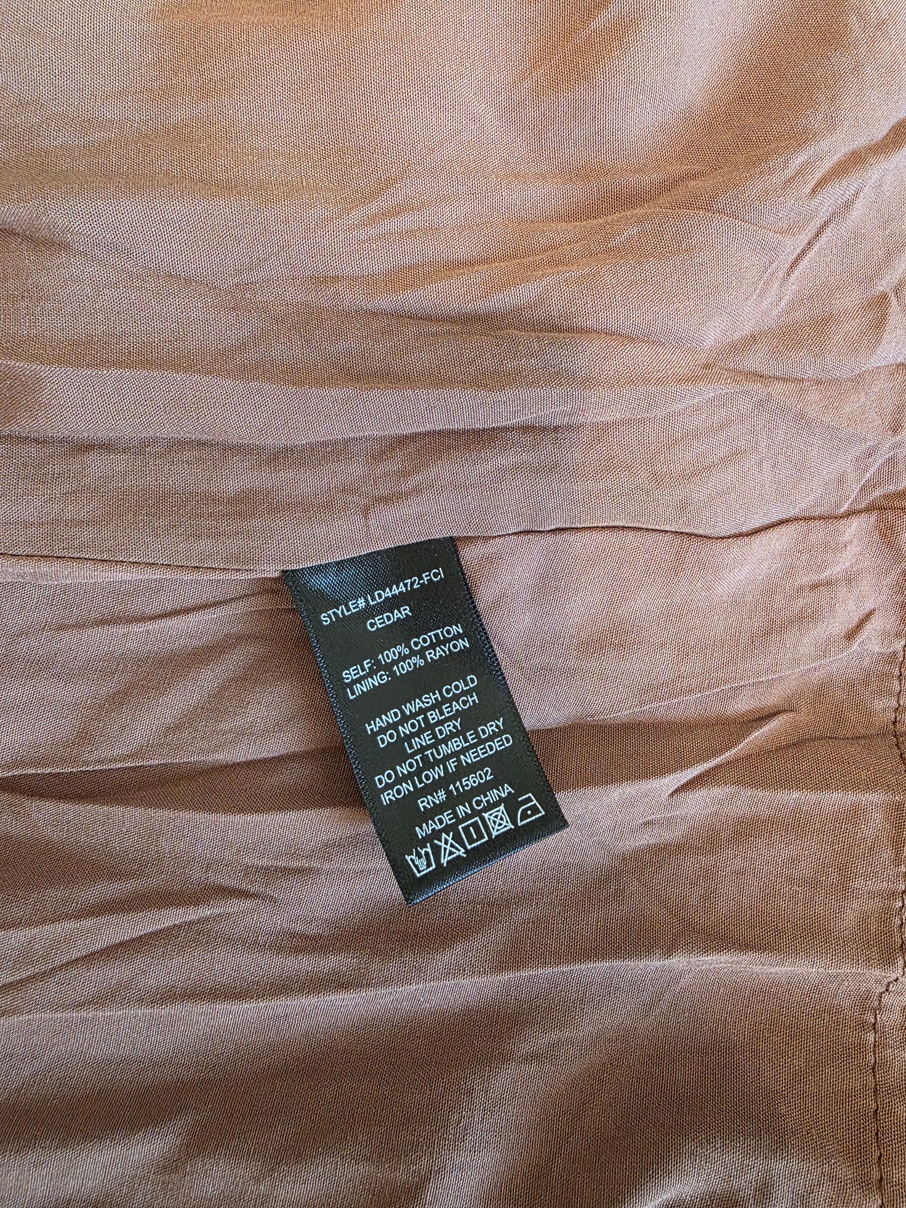 Lush Brown Tiered Midi Dress (S)