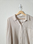 Abercrombie Linen Striped Button Up (L)