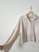 Abercrombie Linen Striped Button Up (L)