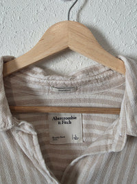 Abercrombie Linen Striped Button Up (L)