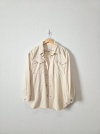Cream Cord Button Up Jacket (L)