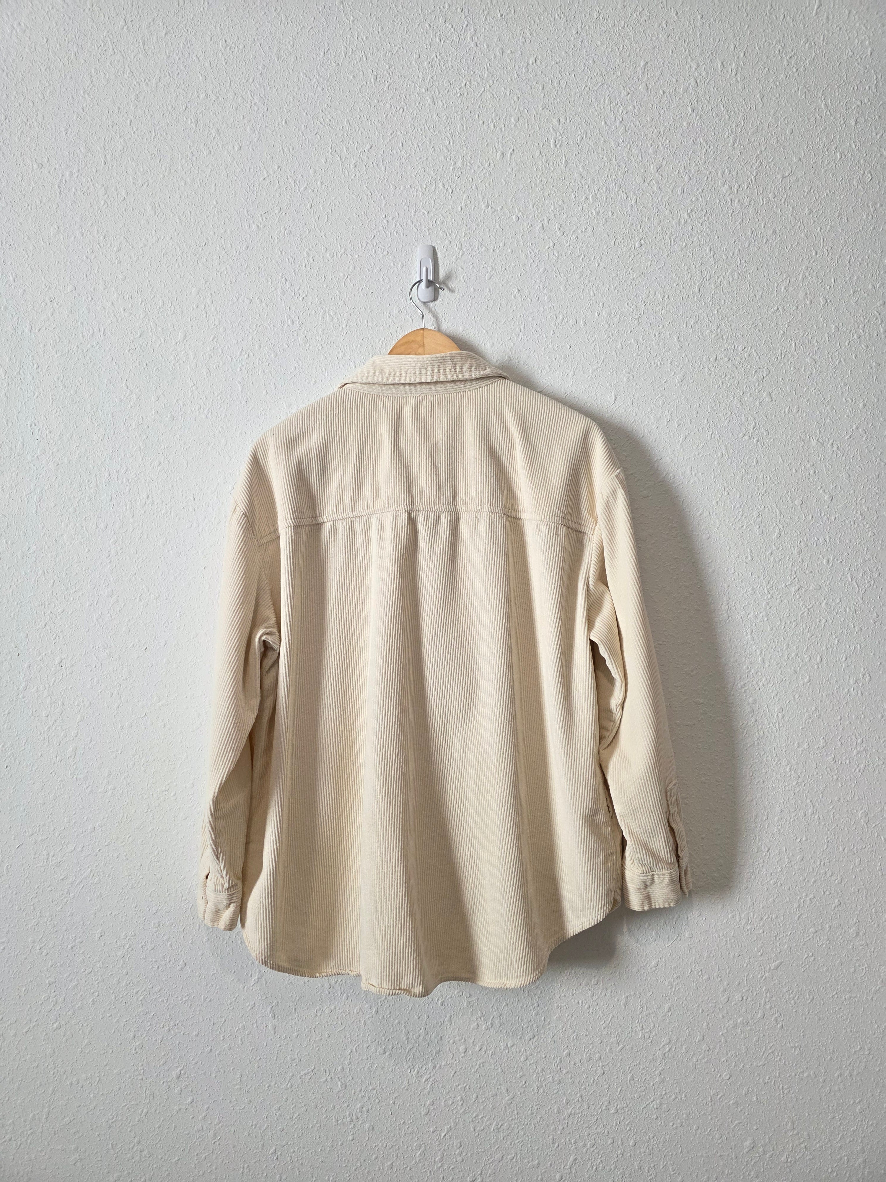 Cream Cord Button Up Jacket (L)