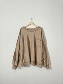 Zenana Brown Crew Sweatshirt (3X)