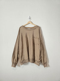 Zenana Brown Crew Sweatshirt (3X)