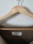 Zenana Brown Crew Sweatshirt (3X)