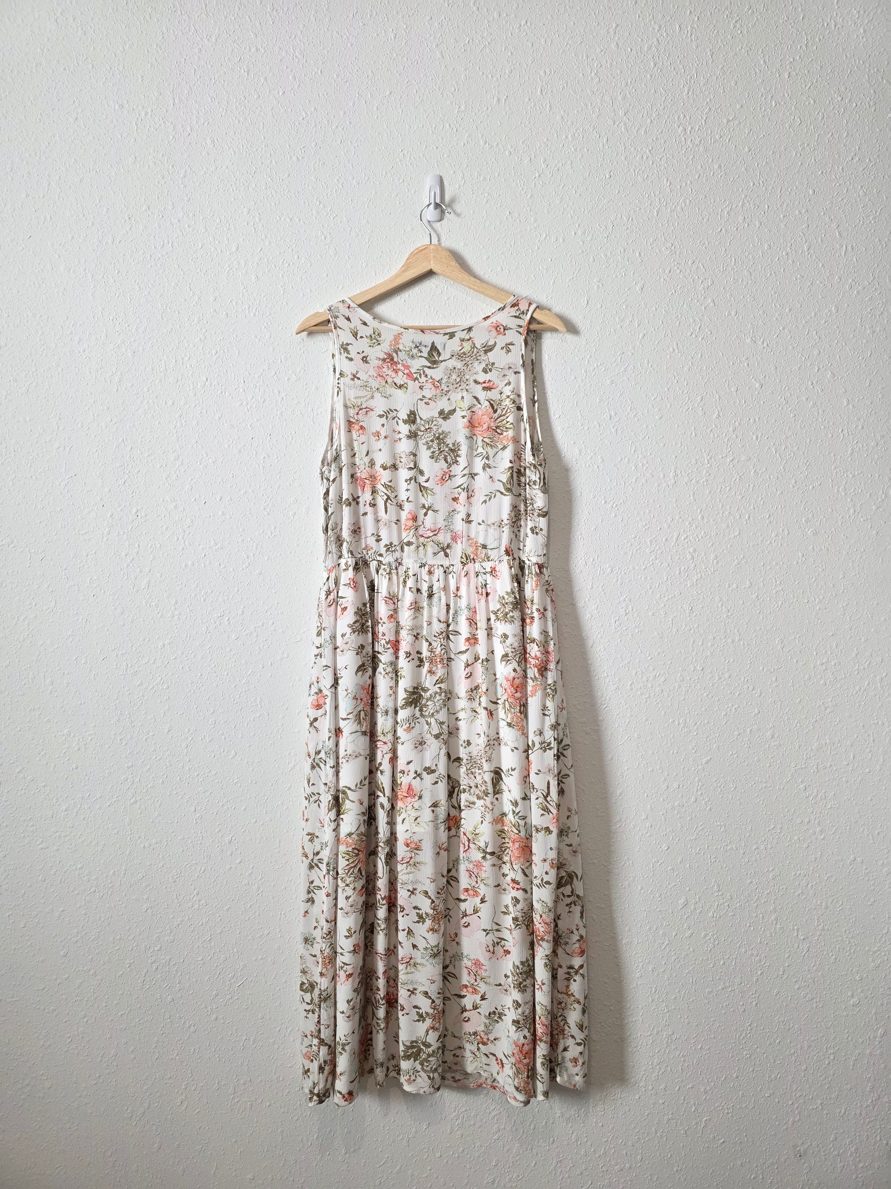 Floral Button Up Midi Dress (M)