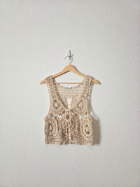 Crochet Tie Front Top (L)