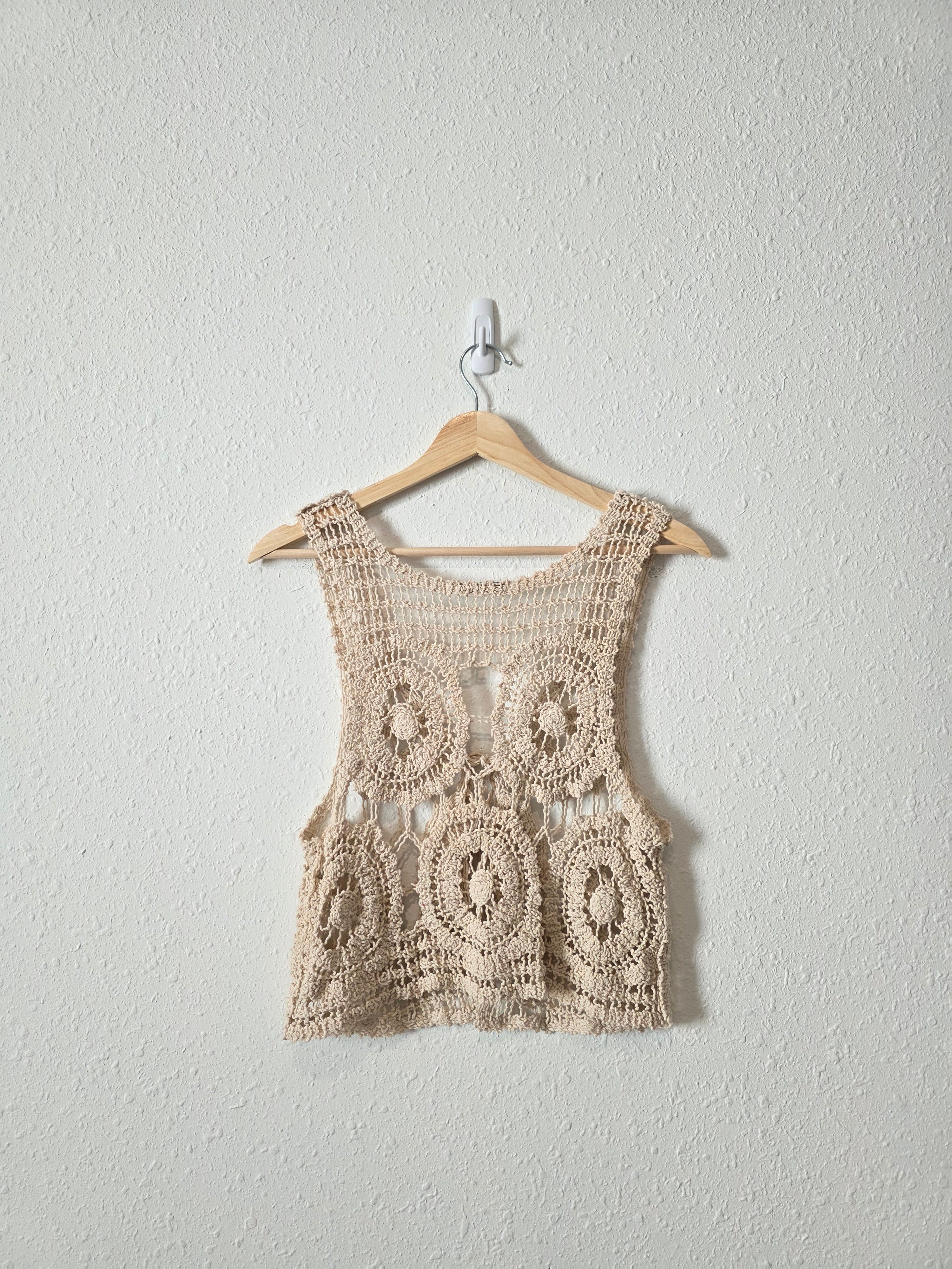 Crochet Tie Front Top (L)