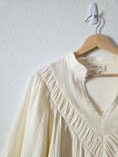 Gauze Puff Sleeve Blouse (L)