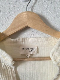 Gauze Puff Sleeve Blouse (L)