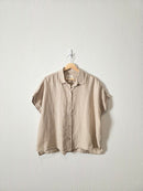 Linen Button Up Boxy Shirt (M)
