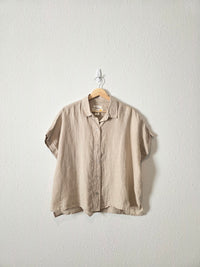 Linen Button Up Boxy Shirt (M)