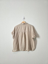 Linen Button Up Boxy Shirt (M)