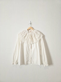 Rebecca Taylor Eyelet Collared Top (S)
