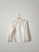Rebecca Taylor Eyelet Collared Top (S)