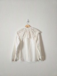 Rebecca Taylor Eyelet Collared Top (S)