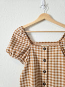 Madewell Gingham Square Neck Top (XS)