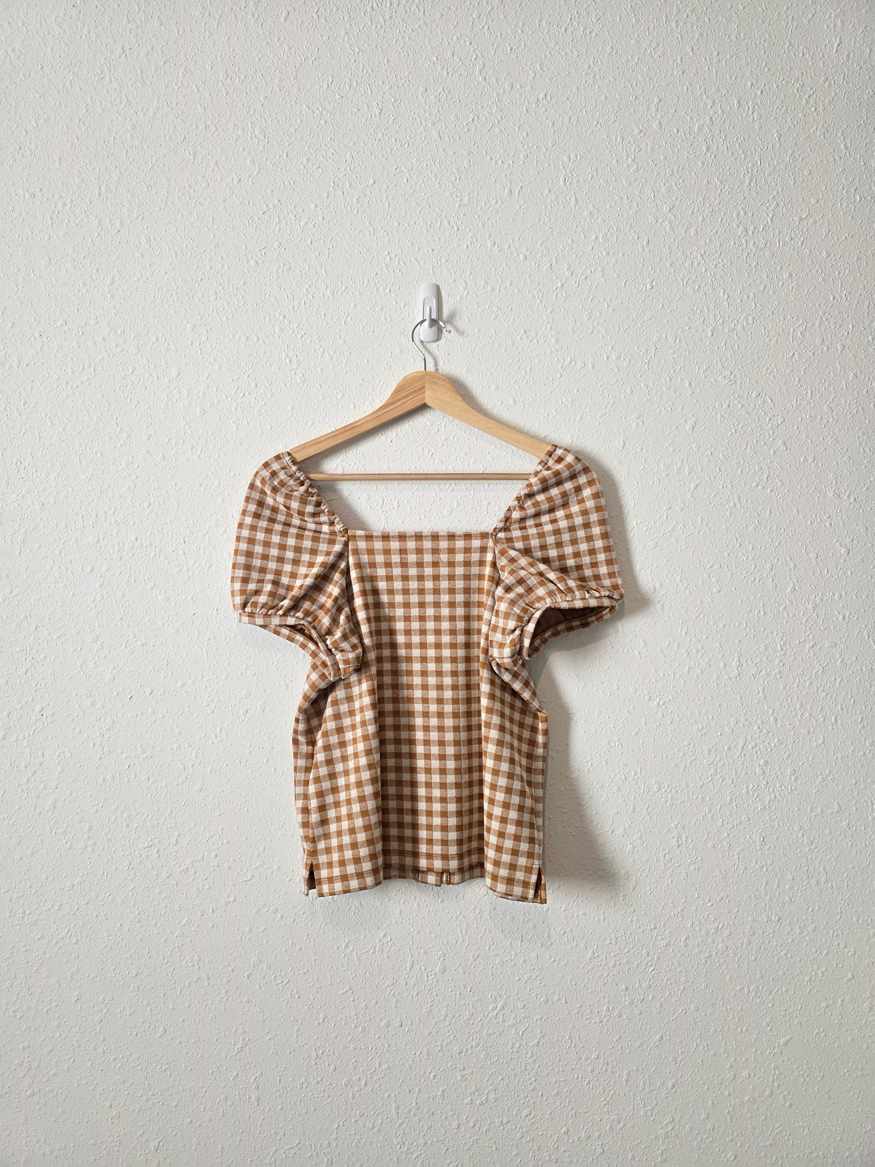 Madewell Gingham Square Neck Top (XS)