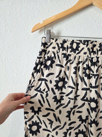 Floral Wide Leg Linen Blend Pants (M)