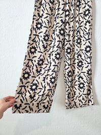 Floral Wide Leg Linen Blend Pants (M)