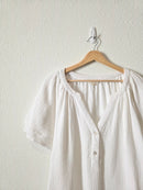 White Cotton Gauze Top (1X)