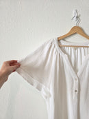 White Cotton Gauze Top (1X)