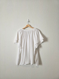 White Cotton Gauze Top (1X)
