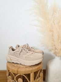 Hoka Clifton Suede Chunky Sneakers (10.5)