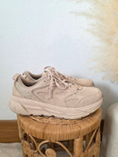 Hoka Clifton Suede Chunky Sneakers (10.5)