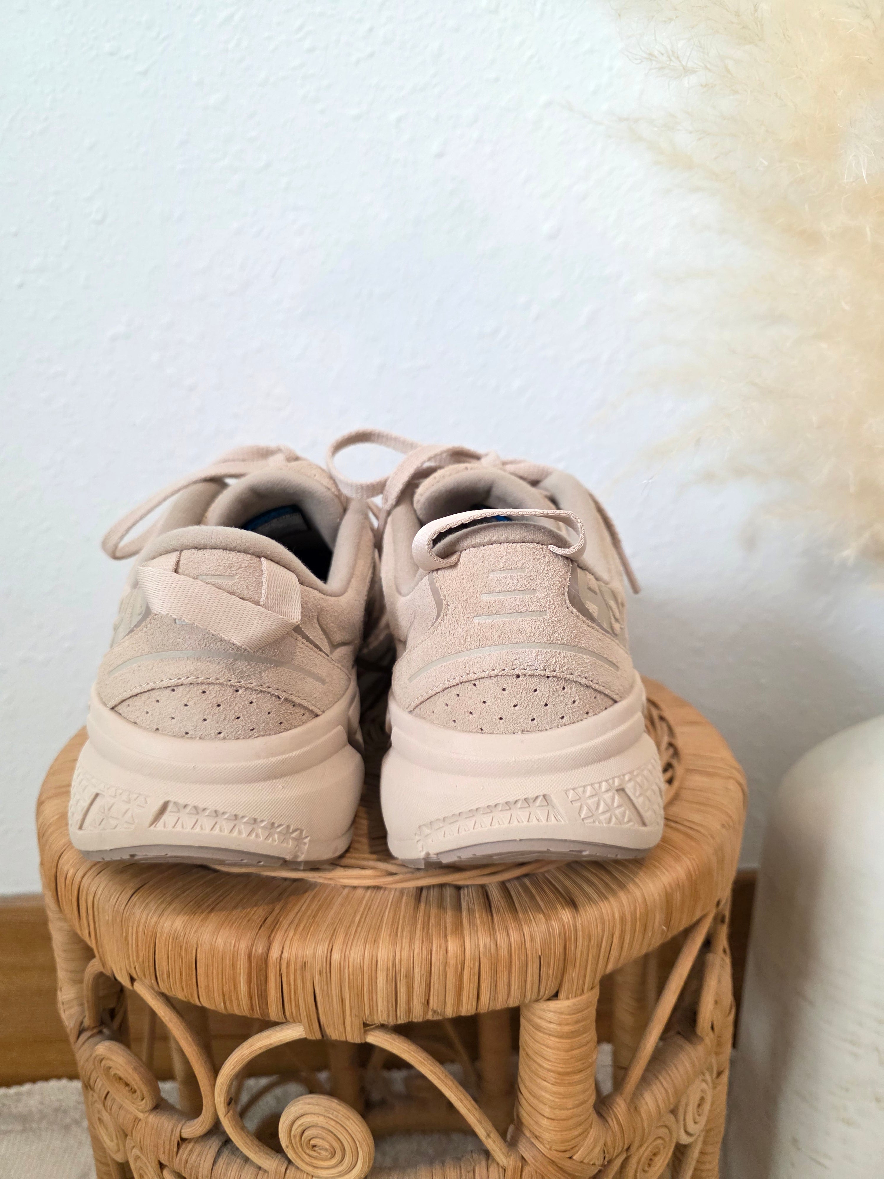 Hoka Clifton Suede Chunky Sneakers (10.5)