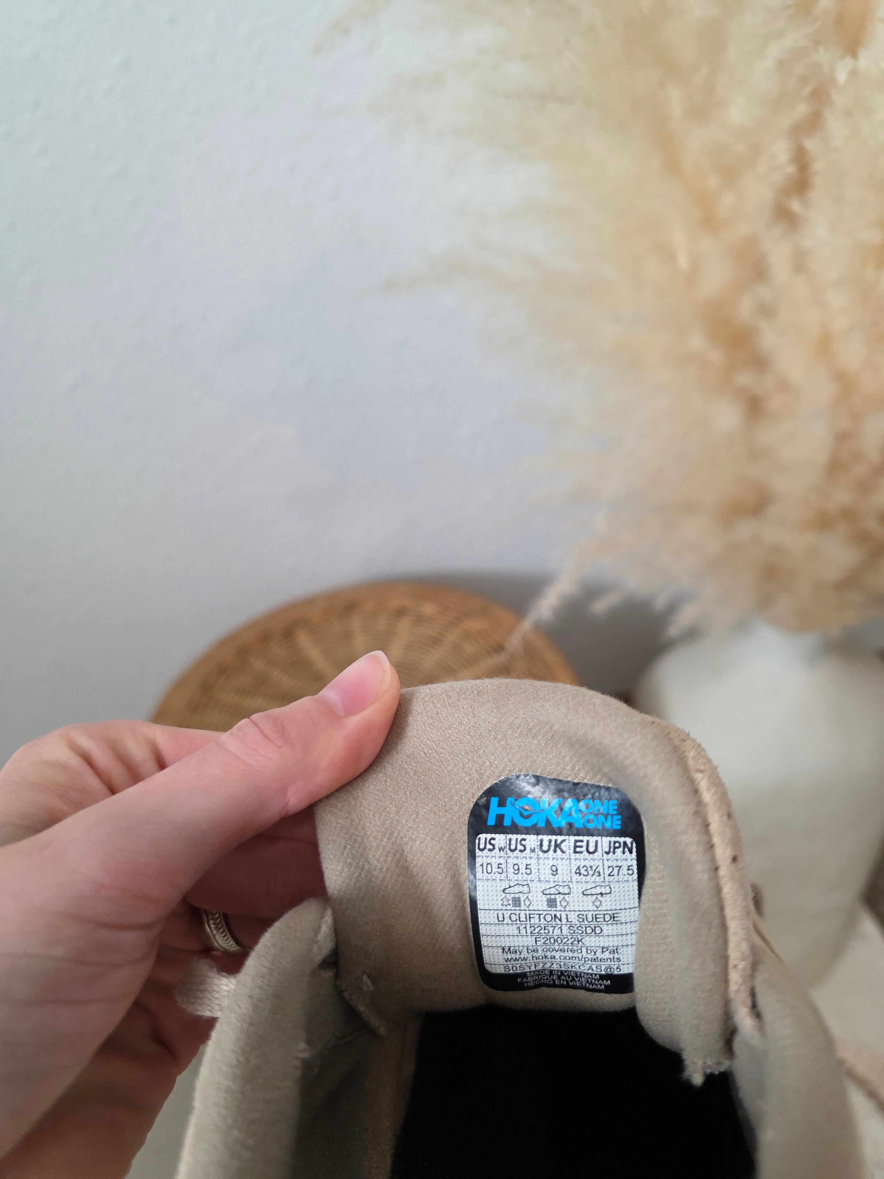Hoka Clifton Suede Chunky Sneakers (10.5)