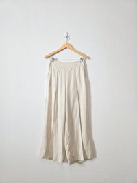 Linen Blend Wide Leg Pants (M)