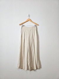 Linen Blend Wide Leg Pants (M)