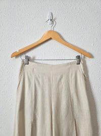 Linen Blend Wide Leg Pants (M)