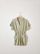 Zara Sage Linen Blend Romper (S)
