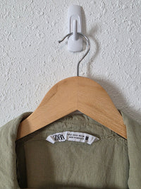 Zara Sage Linen Blend Romper (S)