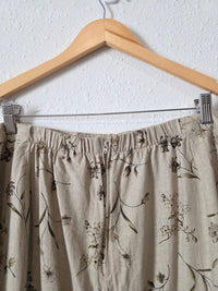 Vintage Neutral Floral Midi Skirt (24)