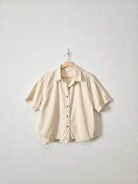 Cream Button Up Boxy Shirt (M)