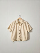 Cream Button Up Boxy Shirt (M)