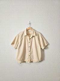 Cream Button Up Boxy Shirt (M)