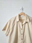 Cream Button Up Boxy Shirt (M)