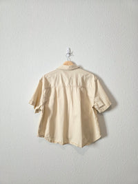 Cream Button Up Boxy Shirt (M)
